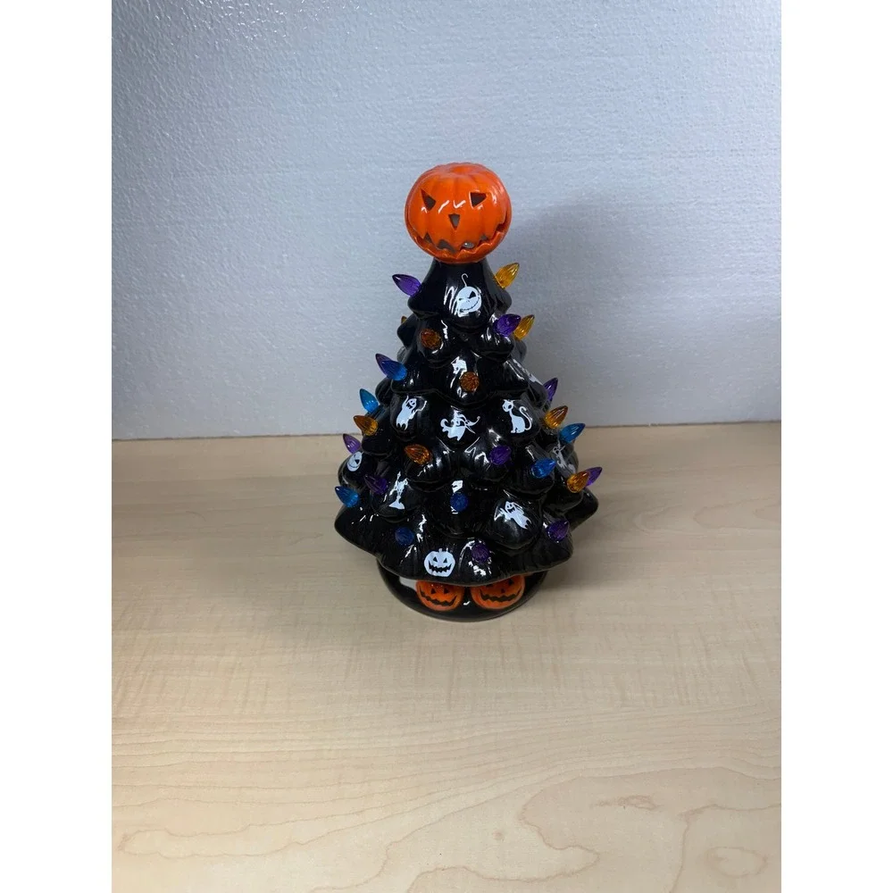 Hot‎ Topic Disney Nightmare Before Christmas Light Up Ceramic Tree Halloween